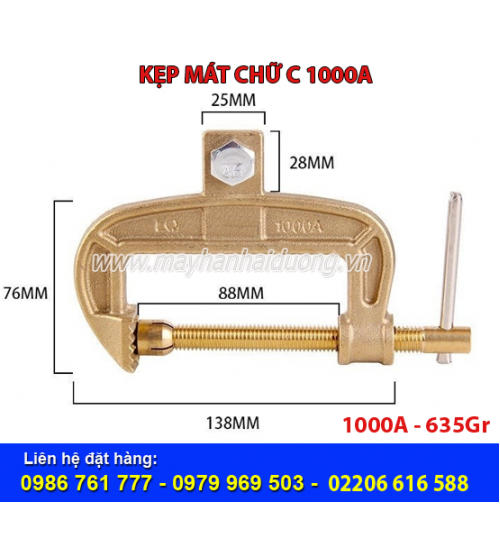 KẸP MÁT ĐỒNG CHỮ C 1000A