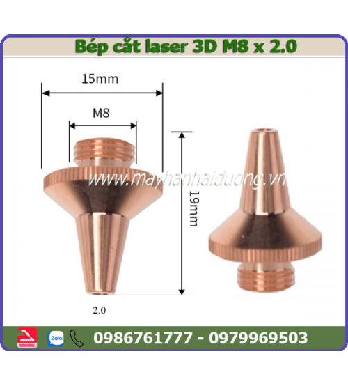 Bép cắt laser 3D M8 x 2.0